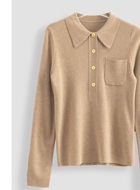 杏色通勤日常时尚百搭上衣-18340