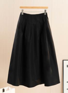 显瘦半身裙长款百褶裙裙子高腰百搭中长款韩版-12907