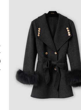 （周哥甄选）深灰毛呢外套-32861