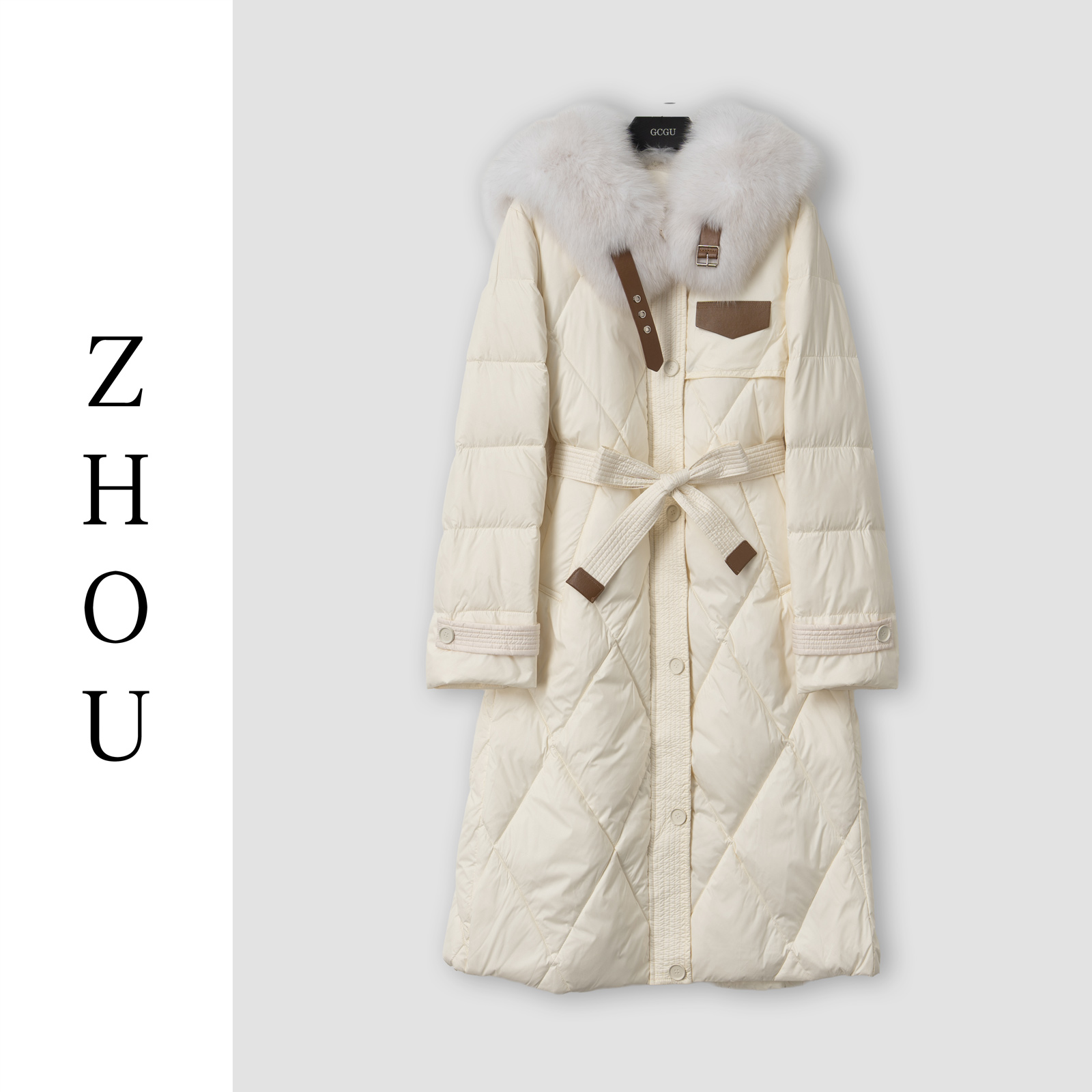 （周哥甄选）米色羽绒外套-31786