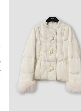 （周哥甄选）米白色羽绒服-32852