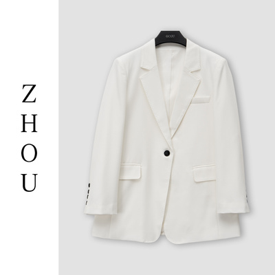 白色通勤百搭西装-13303