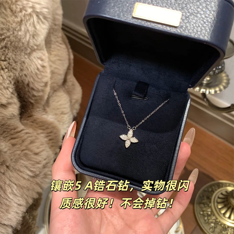 不掉色！纯银四叶草项链锁骨链