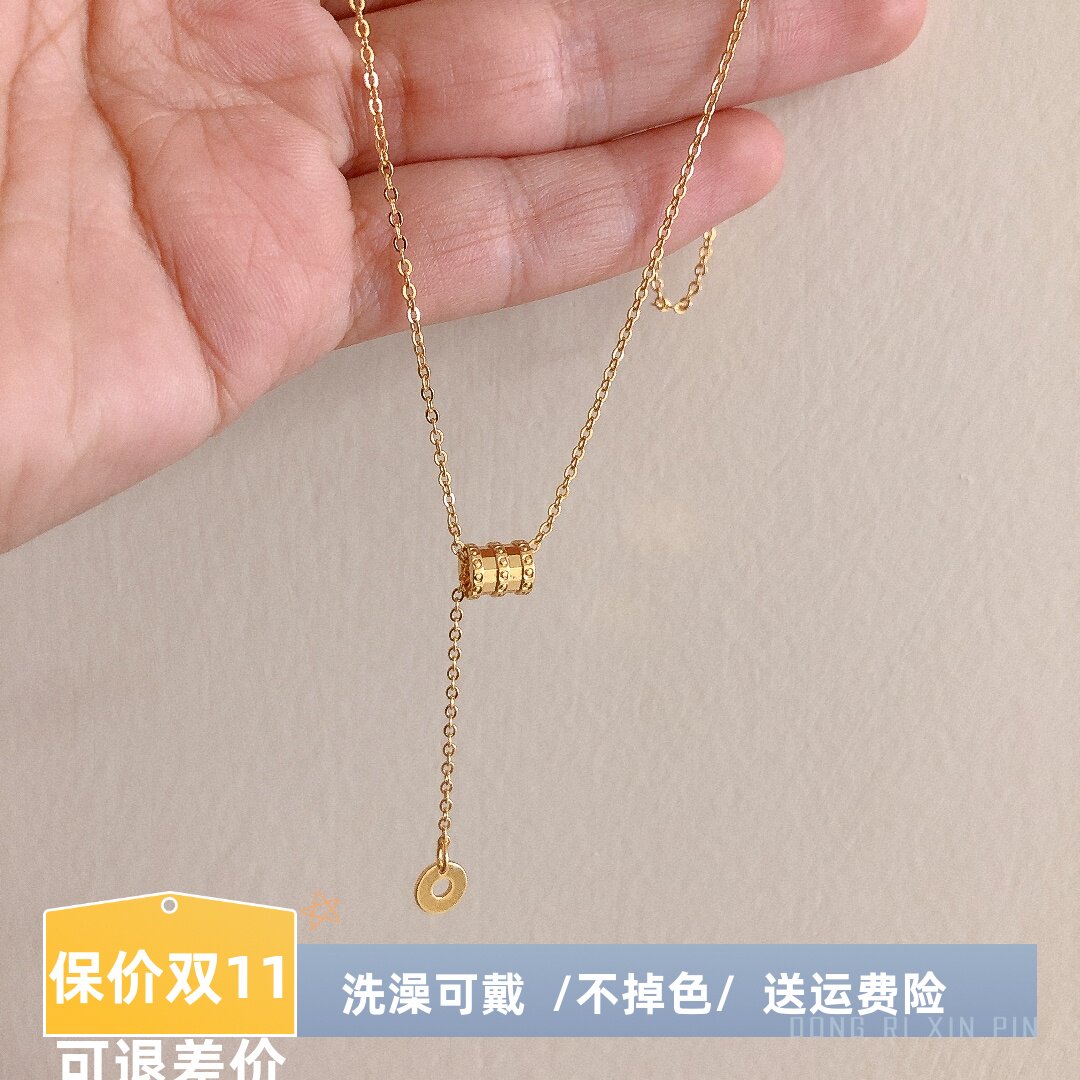 甜美风项链转运珠女款锁骨链简约小众设计网红爆款配裙子夏天ins