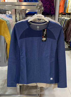 班尼路春秋女装时尚休闲运动风修身拼色长袖圆领上衣T恤88903951