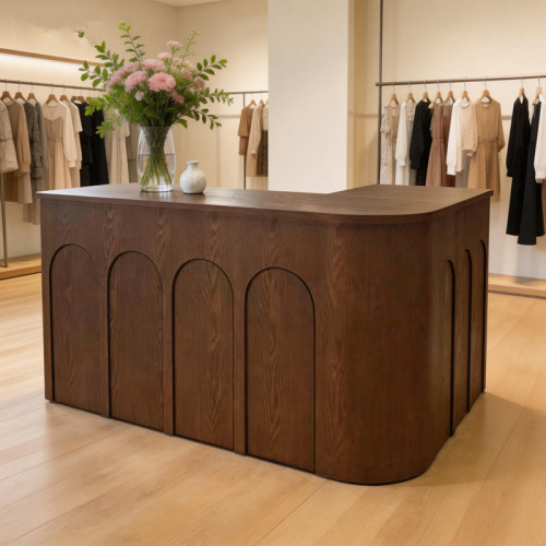 服装店收银柜台L型吧台展示柜台