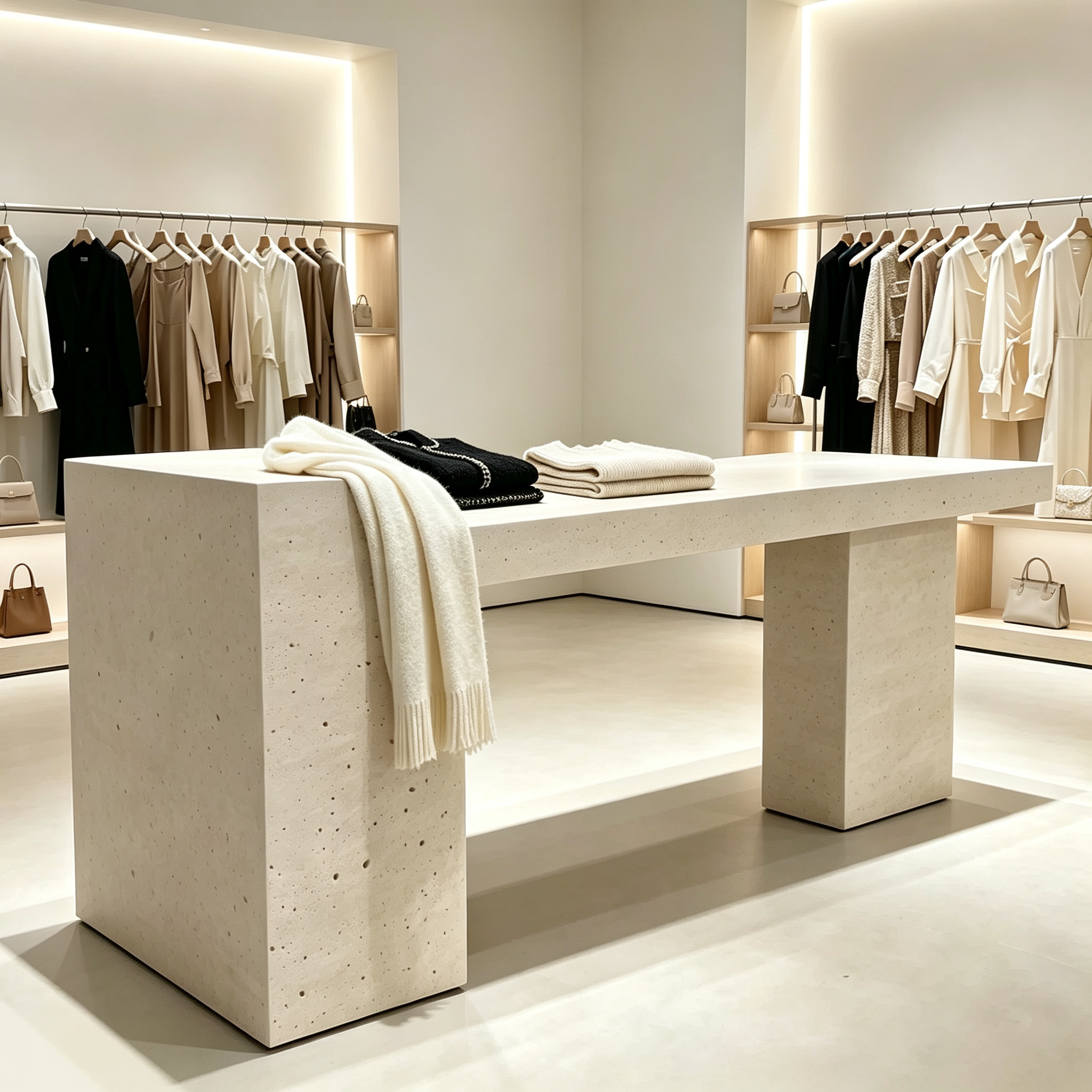 防洞石中岛台展示台服装店中岛桌