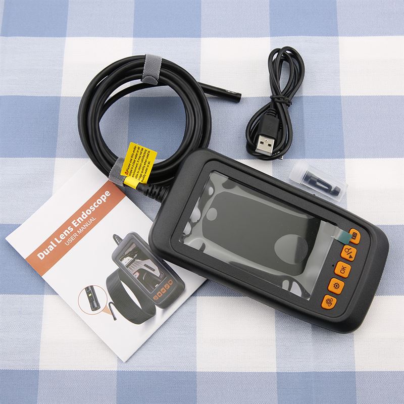 外贸双镜头内窥镜摄像头4.3寸高清带屏工业下水管道检修汽车维修