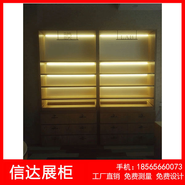 化妆品店小展示柜精品柜台展示柜产品木制透明专柜美容院展示柜