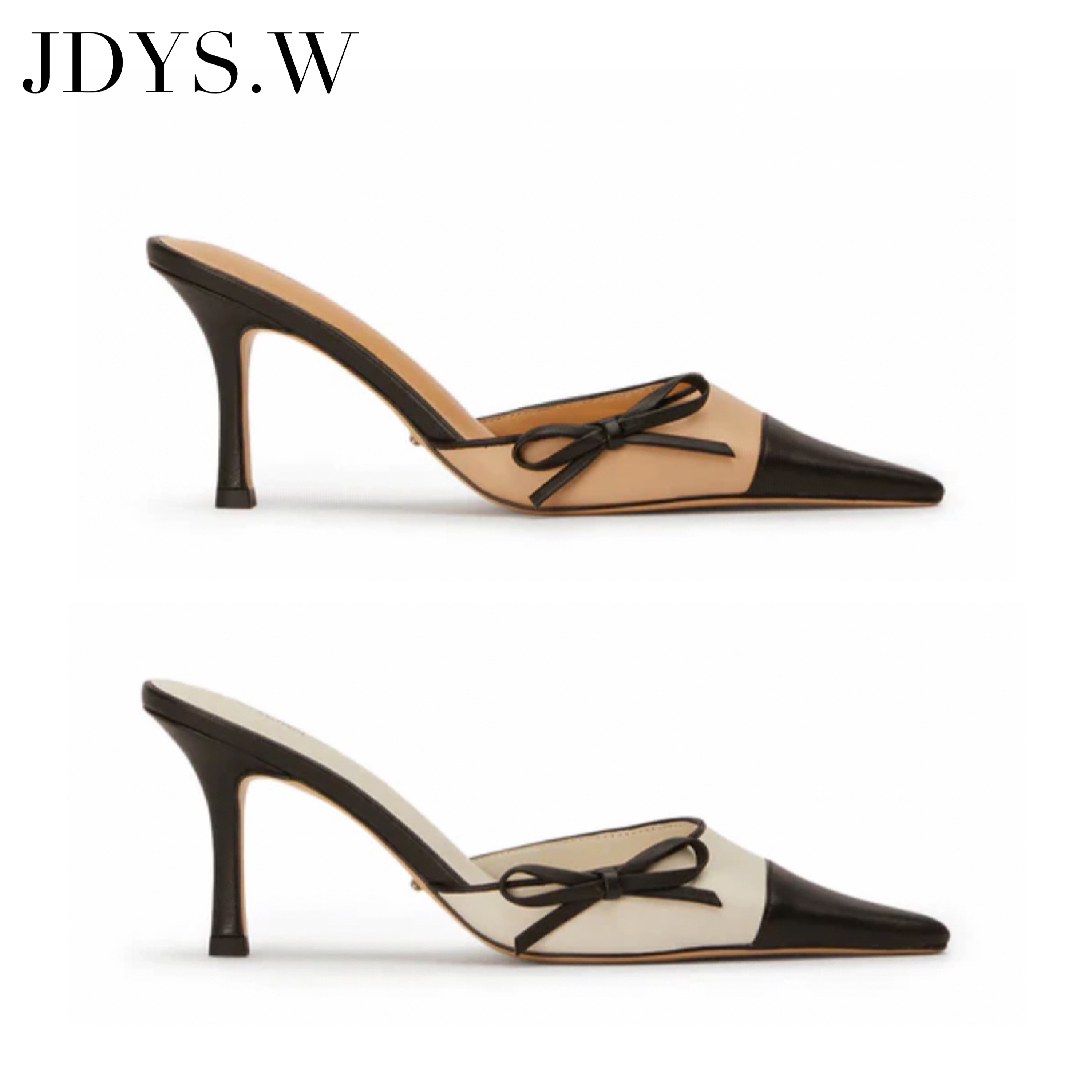 波尔卡小姐法式蝴蝶结尖头高跟鞋