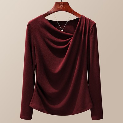 设计感皱褶显瘦T恤女百搭上衣