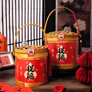 2026新年礼品包装盒烘焙饼干糖果坚果特产燕窝年货腊味伴手礼篮