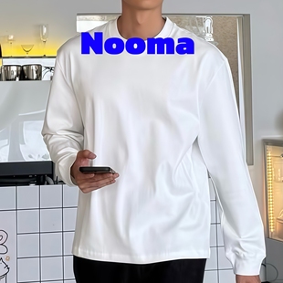 300g重磅多色长袖 打底新疆棉纯棉白色T恤三本针久洗不变形内搭短