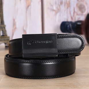 塑料自动扣防过敏皮带过安检男士 女士皮腰带抗金属过敏无金属接触