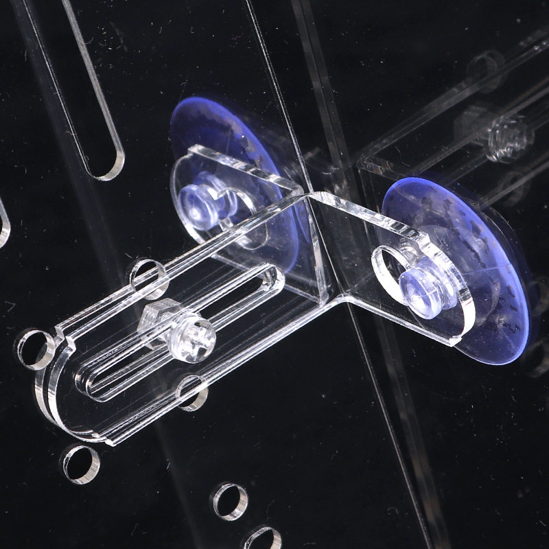 鱼缸隔离板吸盘卡扣鱼缸挡板支架透明亚克力水族隔板固定夹子批发