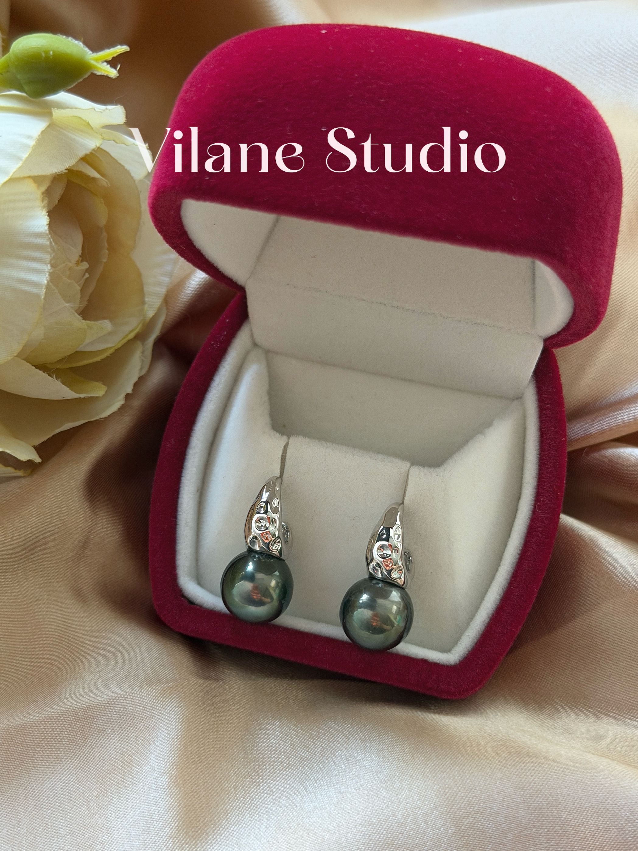 海水大溪地大点位近12mm纯银耳钩耳坠耳环耳扣耳饰 11.97&11.88