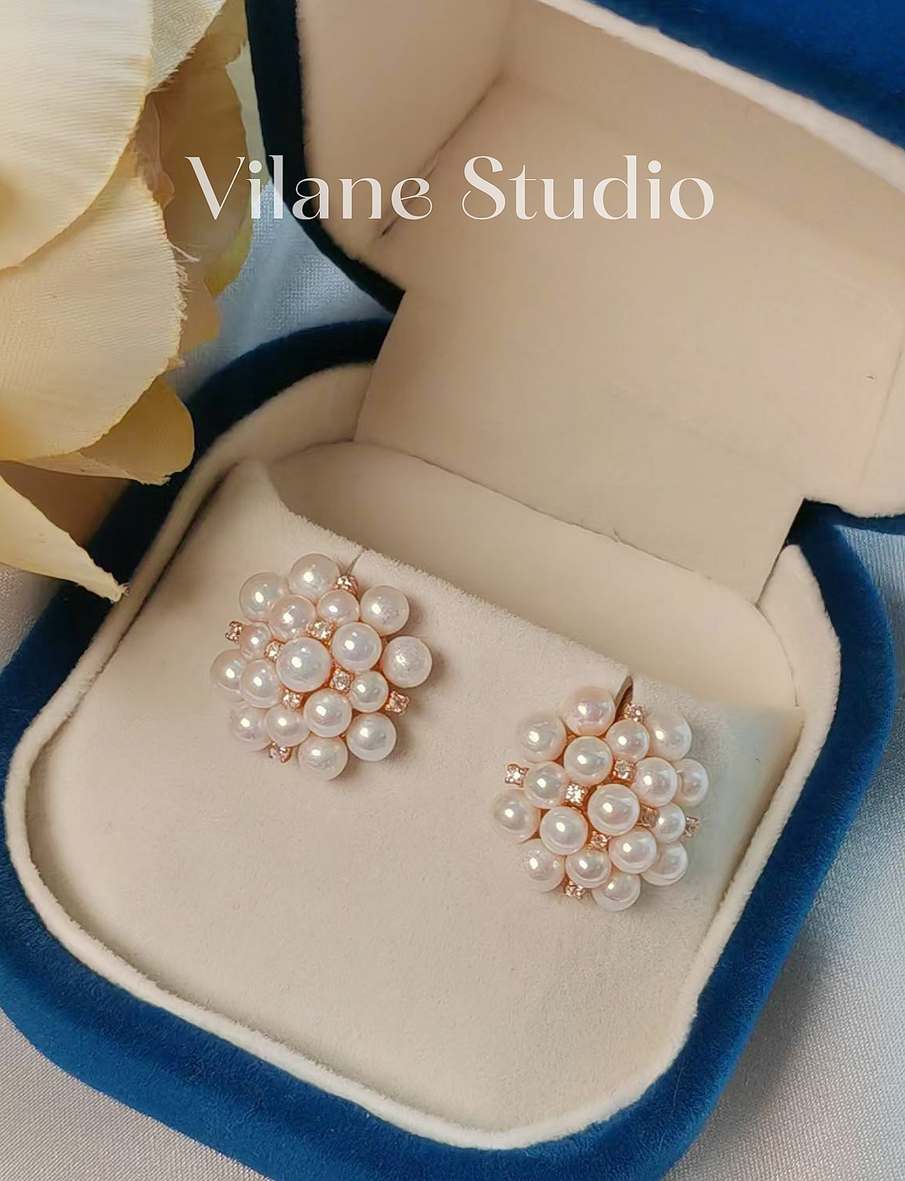 多珠4mm天然珍珠女小众设计感高级轻纯银气质耳环耳饰