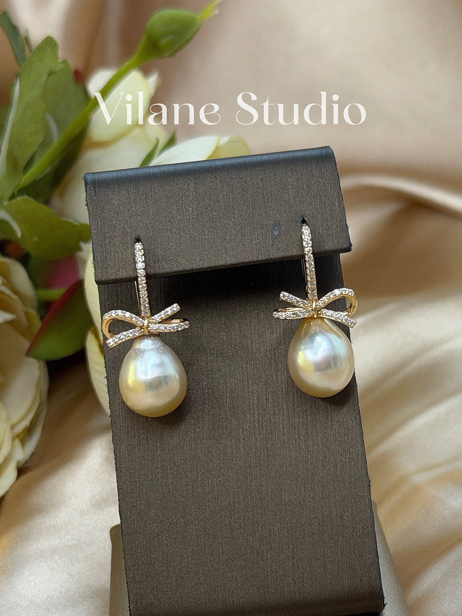 天然海水金珠极光玫瑰金浅金水滴横卡近11立体蝴蝶结纯银耳扣耳钉,饰品/流行首饰/时尚饰品新,耳钉,淘宝优惠券,粉丝福利购,淘宝优惠卷