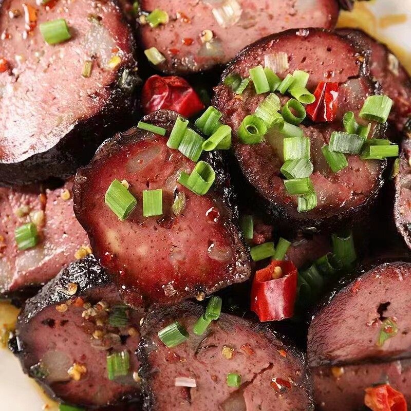 贵州特产农家手工猪血丸子农家手工烟熏血豆腐好吃不贵