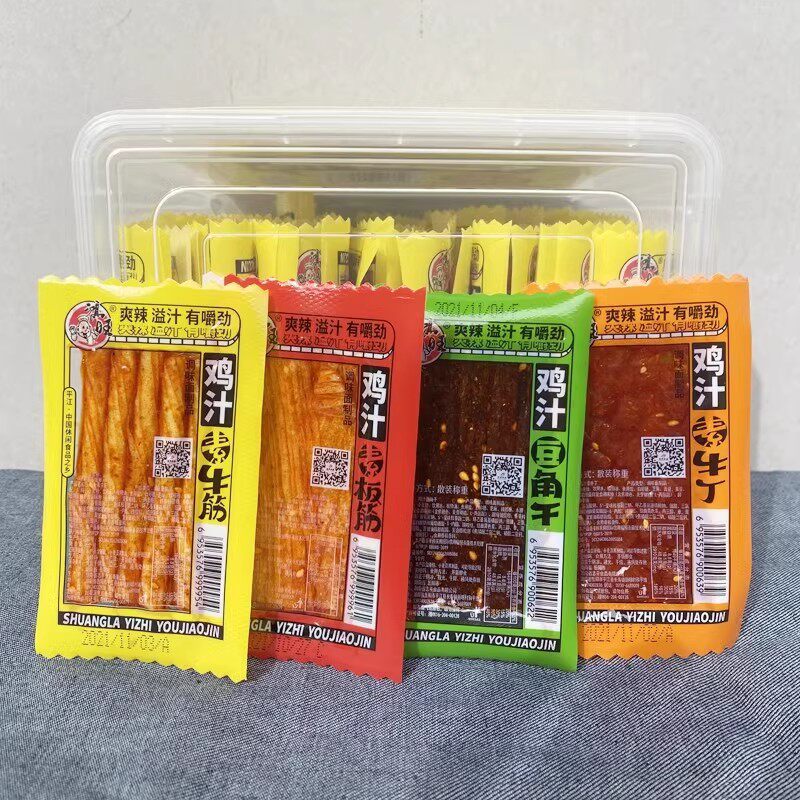 鸡汁素牛筋辣条小包装豆角干麻香辣牛板筋儿时怀旧网红解馋小零食