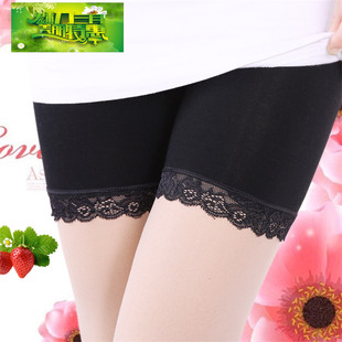 防走光三分打底裤 女纯棉档胖mm蕾丝安全裤 莫代尔 肥婆平脚内裤 大码