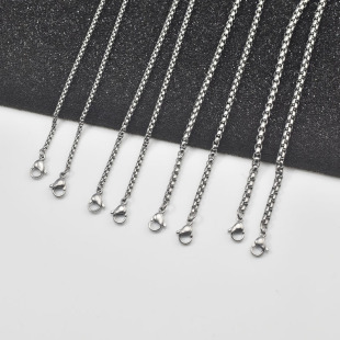 钛钢防水双挂扣方珍珠衣服链diy时尚 双扣链条双扣链接链手工链