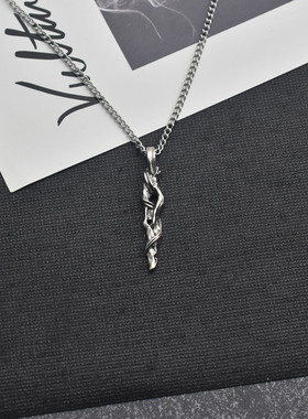 新复古做旧尖锥吊坠项链