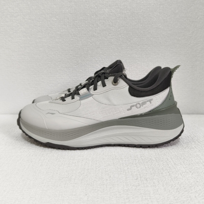 李宁男子春秋季SOFT PLUS轻质缓震软底舒适运动健步休闲鞋AGLU087