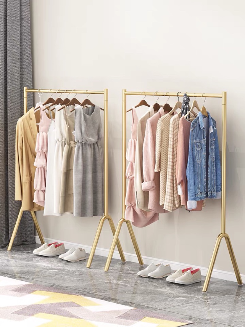 简约服装店展示架落地式网红装饰女装童装挂衣架晾衣杆摆地摊货架