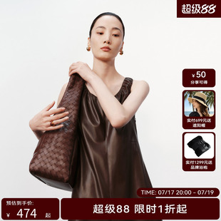 H·GENTEEL荷高新款冬装女无袖抽褶A型连衣裙皮裙GUE41750626T