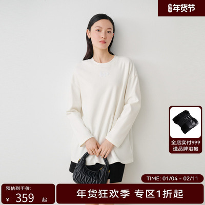 【商场同款】HPLY荷比俪2024春季新款女简洁时尚舒适实穿休闲T恤