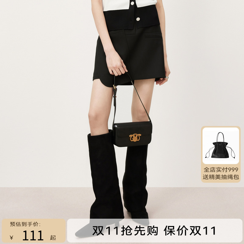 【商场同款】HPLY荷比俪23秋季新不对称小A字半身裙HMD33700151-1