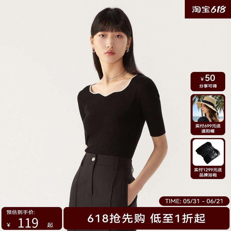 HPLY荷比俪季新款气质衣领舒适莱赛尔毛针织女
