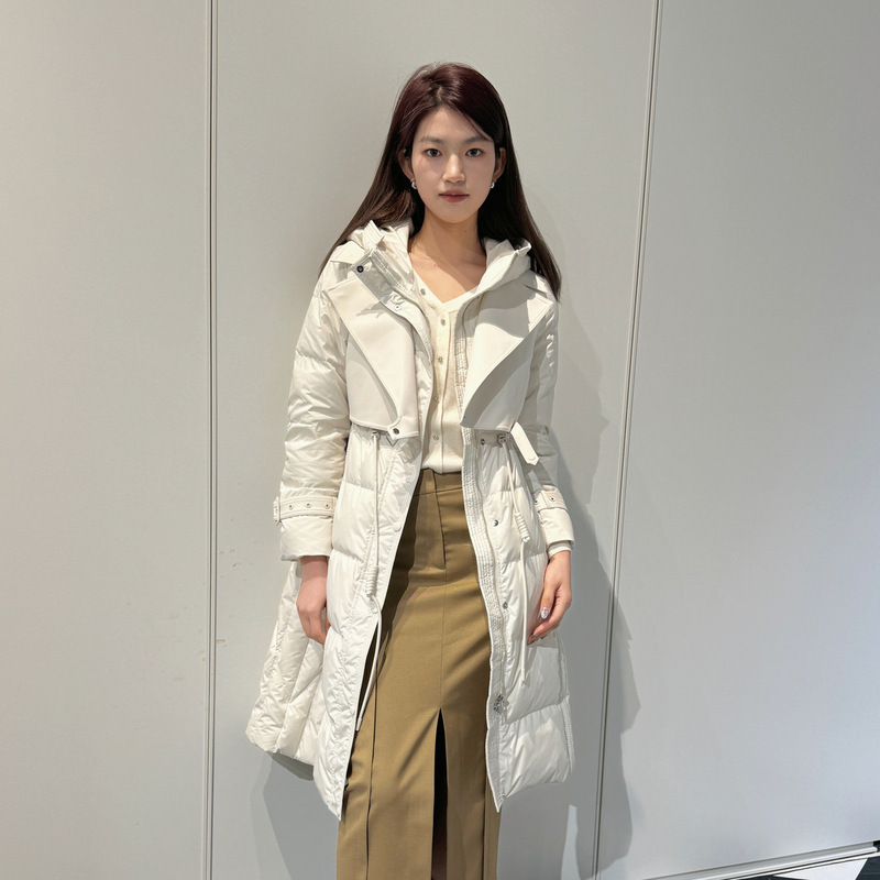 HPLY荷比俪长款拼接白鸭绒抽绳羽绒服HDD41560602