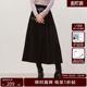 HPLY荷比俪春新款 女气质通勤不对称压褶含羊毛伞裙半身裙女