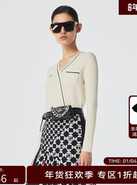 H·GENTEEL荷高春季新品风格款提花肌理毛衫GUD11650669