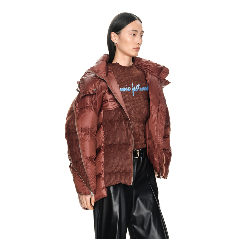 H·GENTEEL荷高年新款冬装女廓形立领拉链式门襟插袋羽绒服