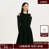 女拼接雅致修身 新款 HPLY荷比俪2025春季 浪漫连衣裙 商场同款