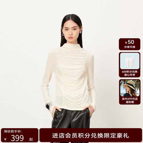 【商场同款】HPLY荷比俪冬季新款高领纯羊毛针织衫