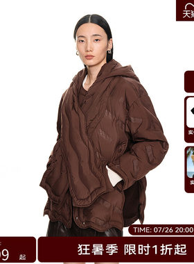 H·GENTEEL荷高年新款冬装女可拆卸围巾羽绒服