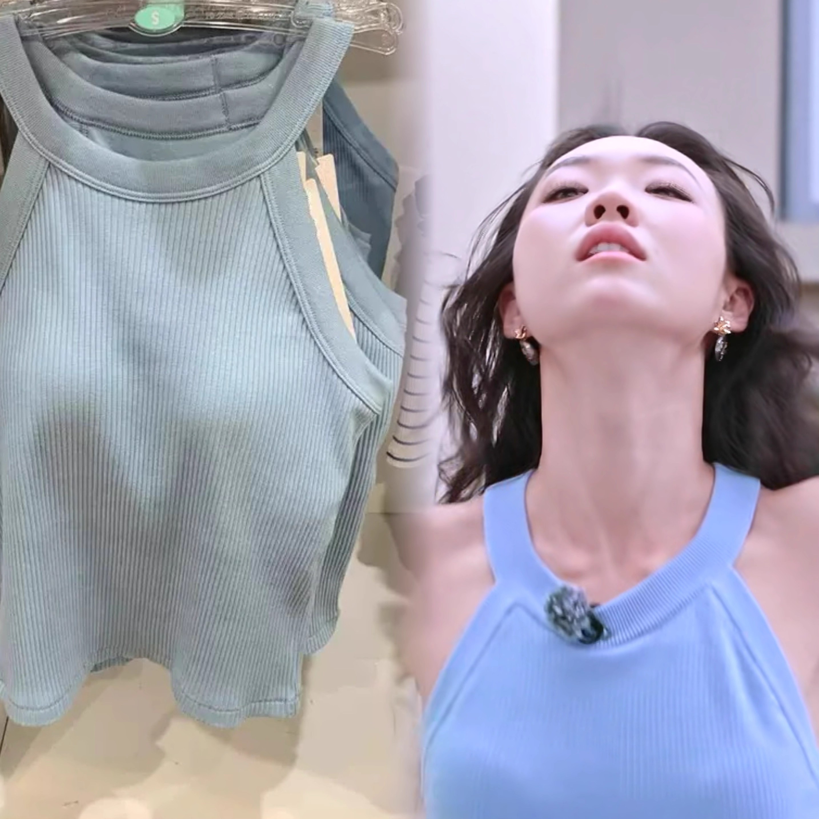 乘风2025王珞丹管乐同款辣妹风Bra短背心带胸垫挂脖内衣吊带外穿