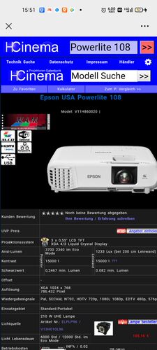 二手投影机爱普生108/107/X39高清家用办公室商务WIfi无线智能语音手机投屏真实流明白天室内直投新款投影仪