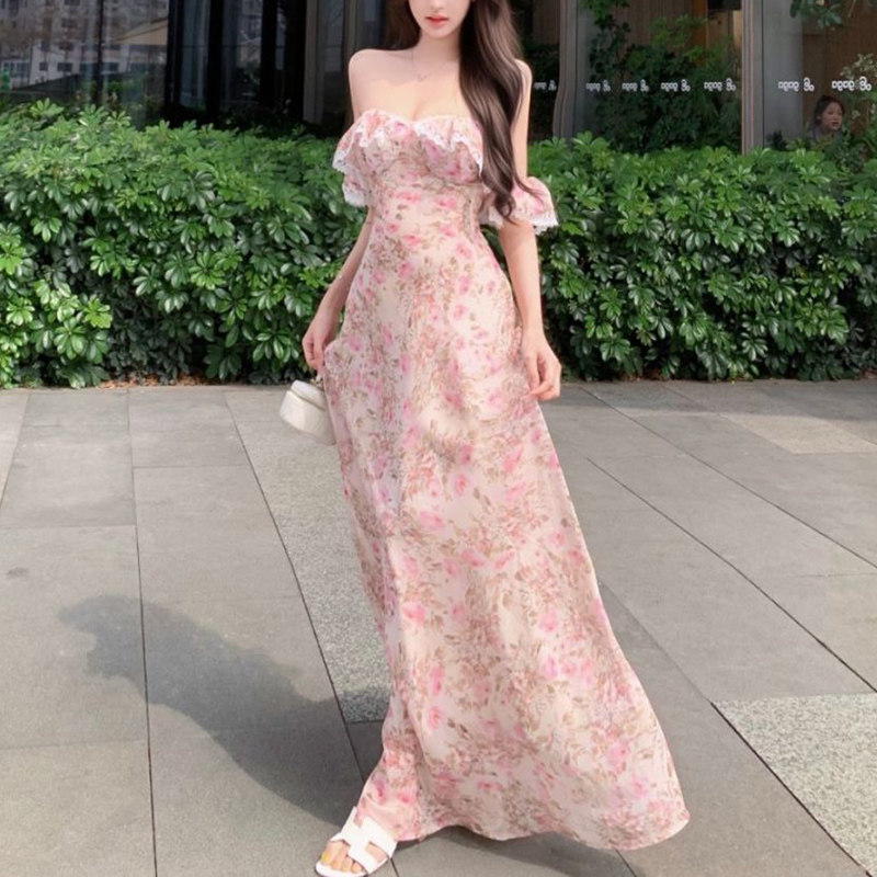 法式气质纯欲性感碎花辣妹连衣裙