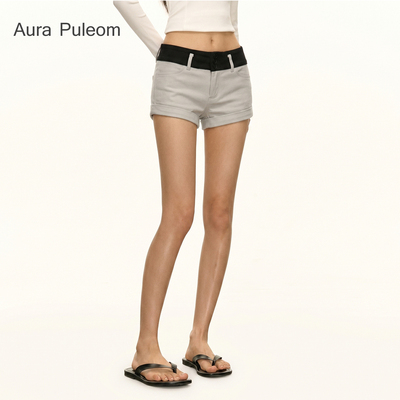 Aura Puleom美式低腰杏色短裤女2026夏辣妹超短裤热裤