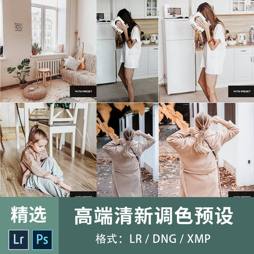 ps调色滤镜lr预设插件高端清新时尚的lightroom美白滤镜后期素材