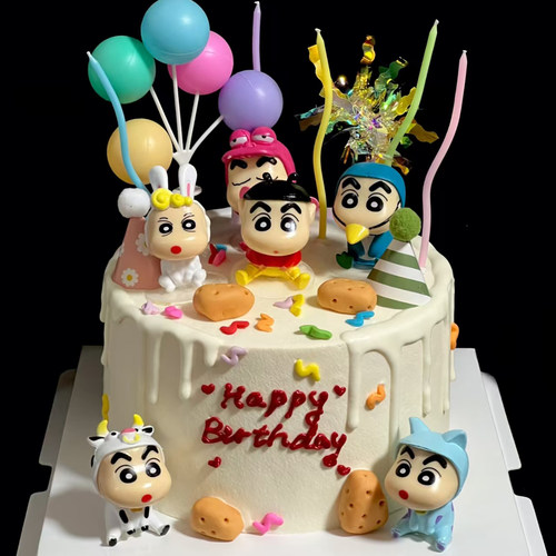 蜡笔小新生日蛋糕装饰DIY手办