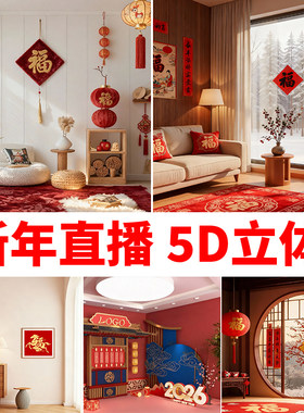 2026新款3D磁吸直播间背景布