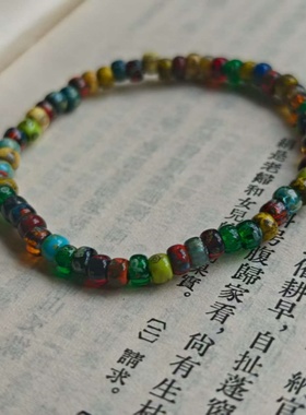 中性风捷克琉璃弹力绳串珠手链