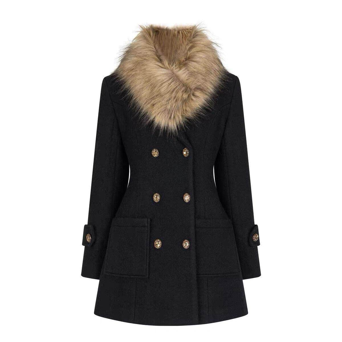 【清霜冷絮】高级感千金风法式双排扣毛呢外套气质日常通勤大衣女,女装/女士精品,毛呢外套,淘宝优惠券,粉丝福利购,淘宝优惠卷