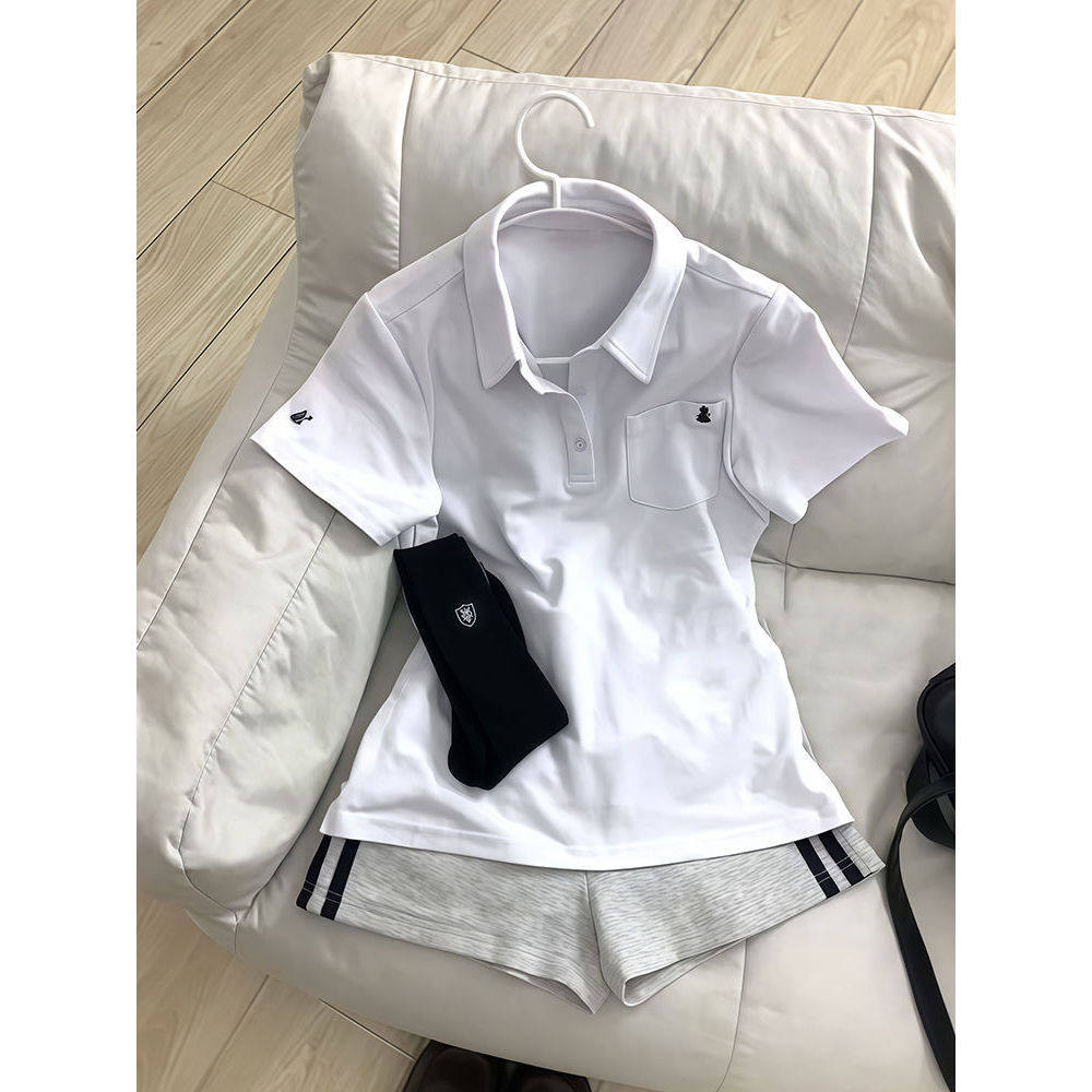 【樱花妹穿搭】小个子运动系jk制服校供感上衣+短裤两件套